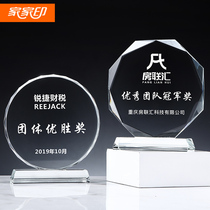 Crystal trophy custom positive octagonal sun flower trophy Classmate party commemorative business gift free lettering