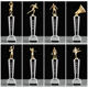 Crystal Trophy Running Football Basketball Music Kung Fu Table Tennis Badminton Sports Meeting Gold Bowl Thumb Trophy