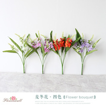 5 heads 5 leaves wheat winter flower fake flower simulation bouquet fabric flower living room decoration ornaments arranged dried flowers small handful silk flowers