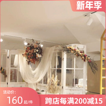 Hanging flower decoration wall hanging hanging wall floral wall decoration door decoration window layout simulation floral European style retro autumn