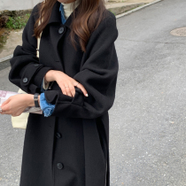 2021 autumn and winter new explosive woolen coat womens woolen coat long Hepburn wind small man Japanese temperament