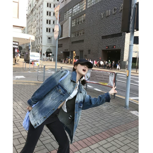 Tide, джинсовая небольшая дизайнерская демисезонная длинная куртка, оверсайз, свободный крой