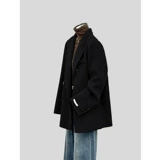 Костюм, демисезонное небольшое короткое шерстяное пальто, подходит для подростков, в корейском стиле