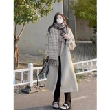 Демисезонное длинное шерстяное пальто, изысканный стиль, подходит для подростков