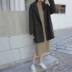 2018 thu đông mới Áo khoác len Hepburn áo khoác len dài nữ sinh nhỏ tươi dày áo khoác jean nữ Trung bình và dài Coat