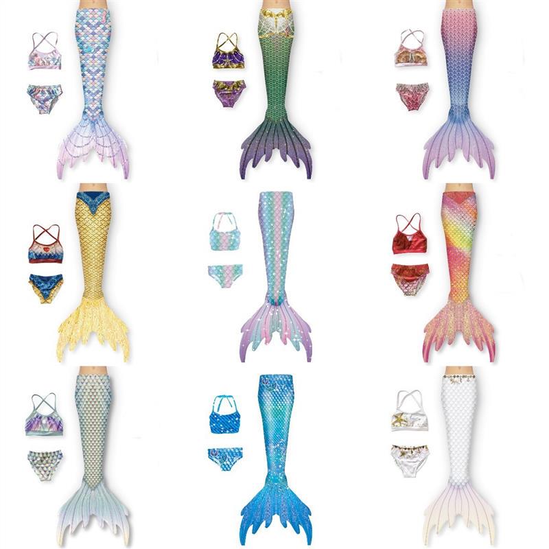 New 30 Series Children's Mermaid Swimsuit Mermaid Tube Top Fishtail Girls' Princess Dress Costume Birthday Photo Shoot