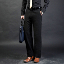  2021 autumn and winter thickened woolen pants male middle-aged straight trousers loose stretch trousers brushed woolen warm mens pants