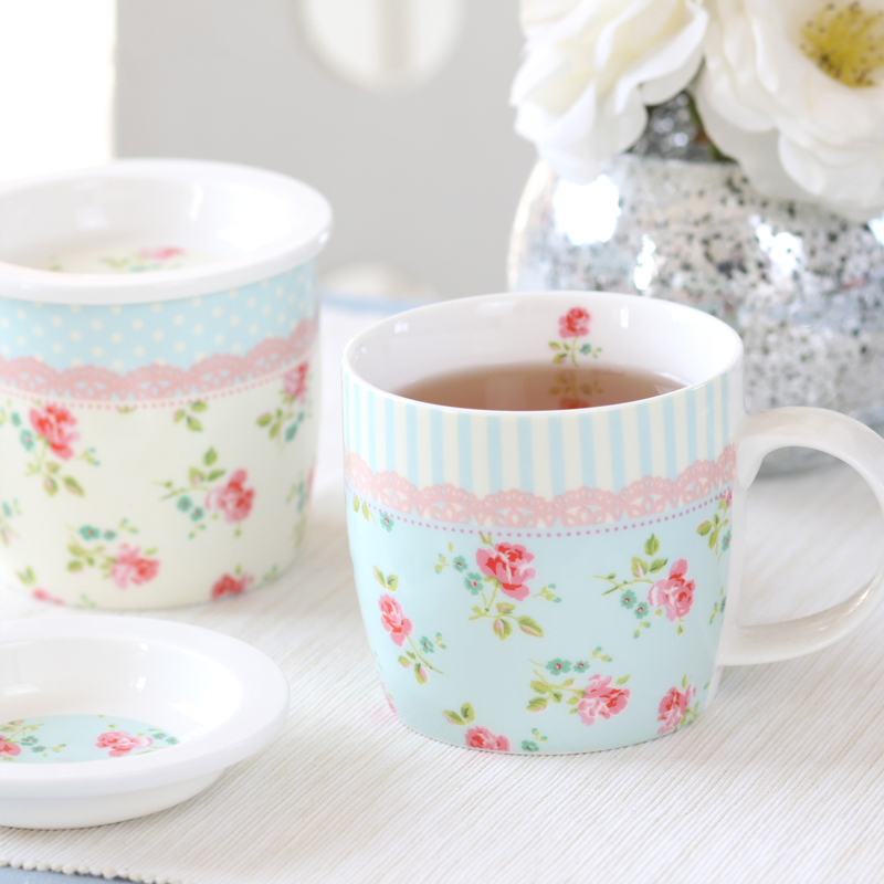kakikaki field garden wind breakfast cup with lid ceramic cup milk cup mark cup cup coffee cup