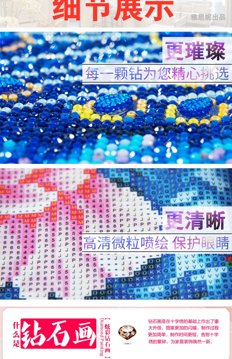 Nhỏ thêu cross stitch 2019 phòng khách mới đầy gạch kim cương hình bồ công anh 5D hiển thị một điểm kim cương dán bức tranh nhẹ - Công cụ & phụ kiện Cross-stitch tranh thêu chữ thập hoa hướng dương