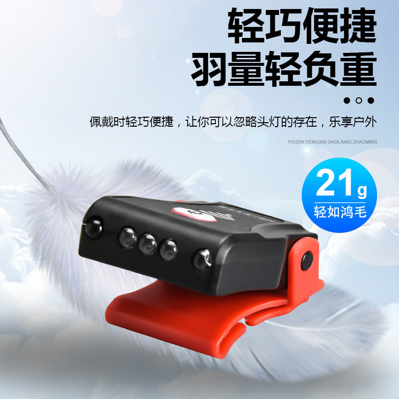 Outdoor household induction headlights Hat clip lights Night fishing charging pull-up bait lights Ultra-light maintenance work lights