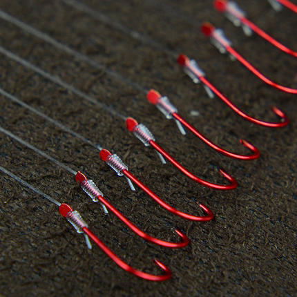 2021 handmade red sleeve gold suit Fine tie wire double hook thornless thorn finished tied fishing supplies accessories