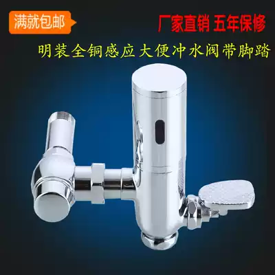 All-copper induction plus pedal flusher induction foot-stepping squatting toilet stool Flushing Valve Flusher