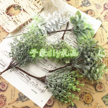 Diyson simulation flower headdress accessories corsage straw hat succulent plant Velvet White Frost Wedding Garland simulation green leaf