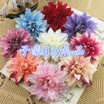 The latest Xileng Fulang chrysanthemum hand-made diy wreath material fan flower hat European oil painting gray and dark system