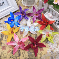 New DIY simulation flower small Cymbidium Phalaenopsis silk flower fake flower orchid flower head DIY decorative flower