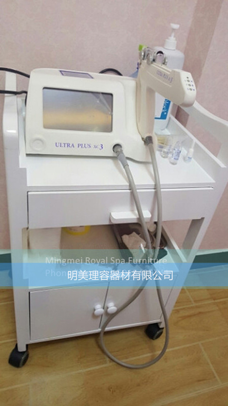 European beauty salon three-layer with drawers, double-door cabinets, ironing and storage racks, medical solid wood small hand push tool cart