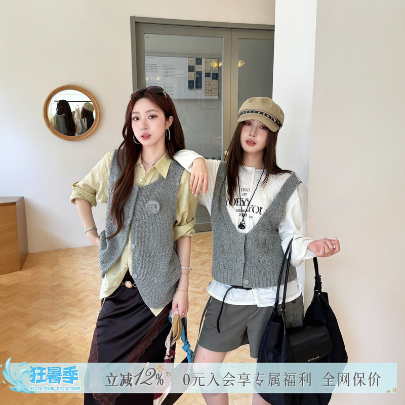 [New Product] Yoeyyou Designer Brand Low-Neck Waist-Cinching Wool Knit Vest Dearsocute Buyer's Store