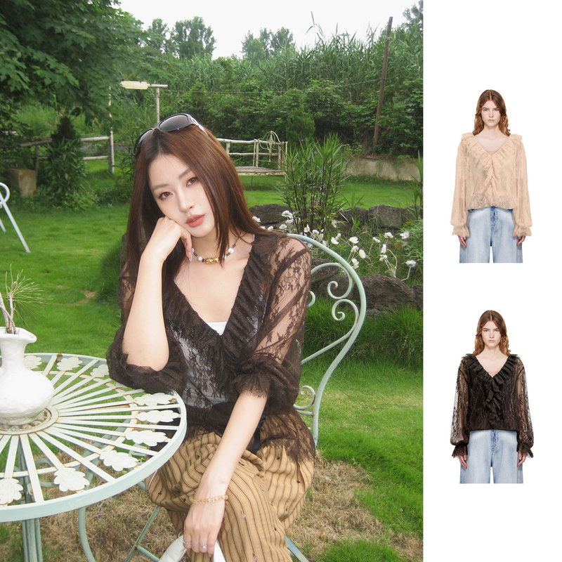 [New Product] Selala Gu-Oitmmtio Designer Brand Lace Shirt Dearsocute Buyer's Store