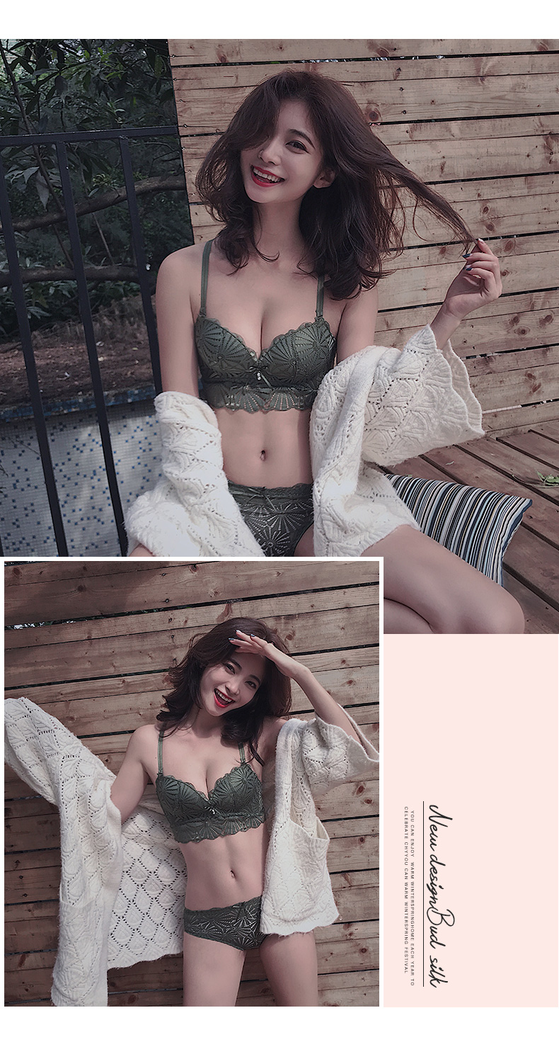 Silk Sharon Bra Set Sexy Girl Thin Lace Small Bra Mới thoáng khí thoải mái Thu thập bộ đồ lót ao lot