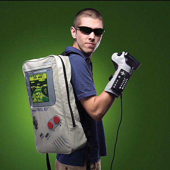Gameboy game machine shape men's and women's computer backpack Sports trend leisure travel bag shoulder bag School bag