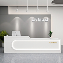 Company Front Desk Reception Desk Brief Modern Beauty Salon Creative Counter Table Training Institute Baking Varnish Bar Cashier Desk