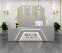 Cashier Desk White Baking Varnish Office Front Office Beauty Salon Bar Desk Brief Company Greeting Bentresses Hairdresse Online Red Womens Clothing Store