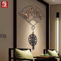 Living room entrance wall wall hanging creative new Chinese bedroom Wrought iron fan pendant Dining room wall decoration pendant