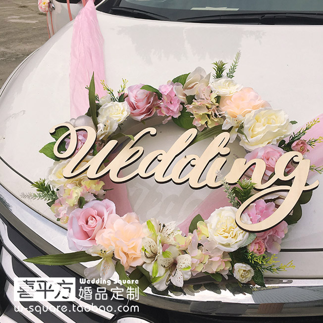 Pink Roses wedding cars decorated with cars decorated with full set of heads floats