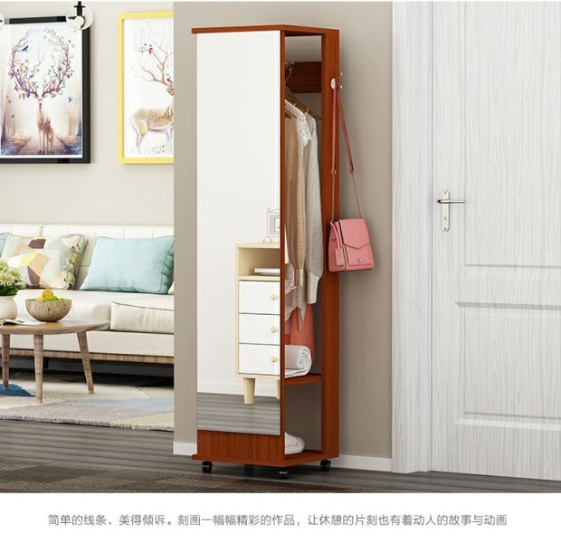 Gương toàn thân gương hiện đại tối giản gương thay đồ gỗ rắn gương dài di động phù hợp xoay gương phòng ngủ nhà sàn gương - Gương gương to