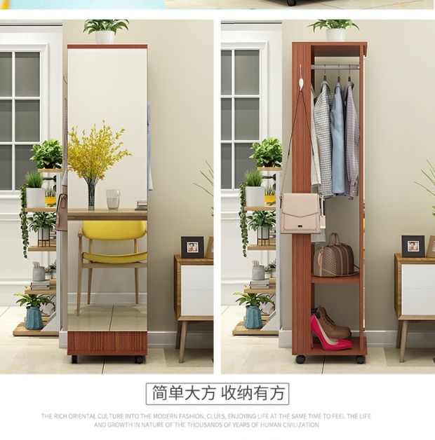 Gương rộng toàn thân gương đơn giản thay đồ gương tủ quần áo lưu trữ gương lập thể phòng ngủ phòng khách thay đồ gương quần áo phù hợp gương - Gương gương trong phòng ngủ