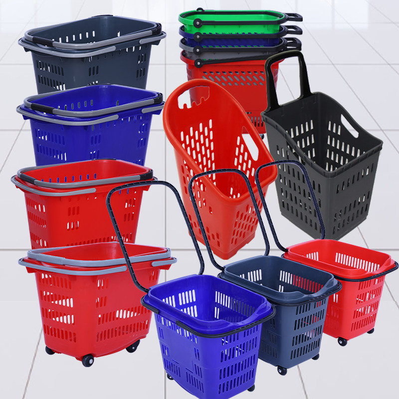 Supermarket shopping basket high back pull rod with wheel basket home mall buy vegetable basket extra large adult shopping trolley