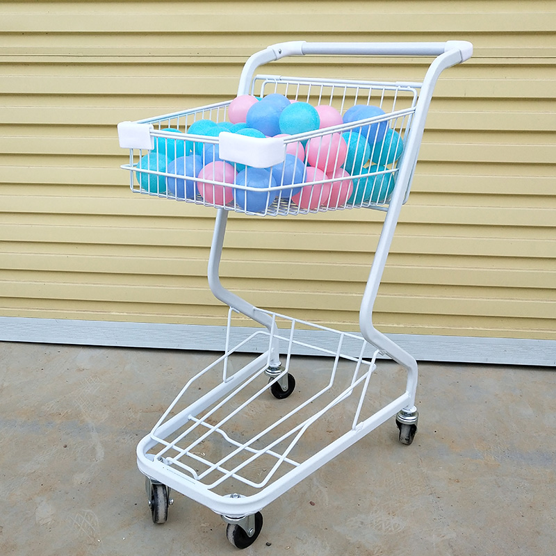 Adult Double Supermarket Shopping Cart White Yellow Pink Mesh Red Photo Swing Stall Small Cart Ktv Convenience Store Shopping
