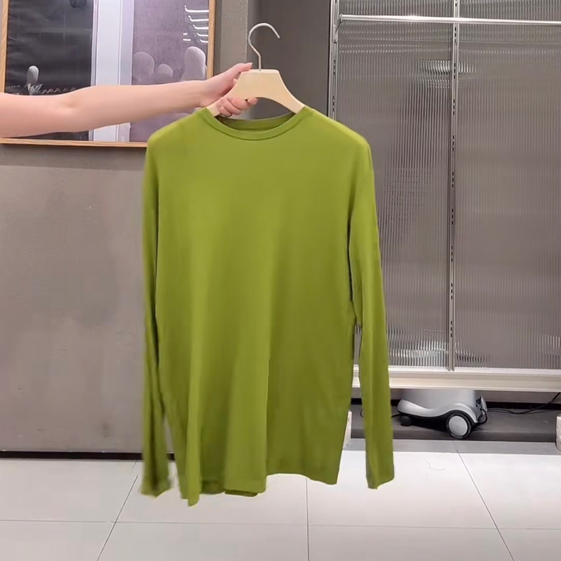 Simple and Versatile Casual T-Shirt 2026 Autumn Slightly Sheer Mesh Top 5Q7110970 695
