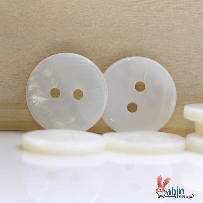Button Accessories for Sweaters, Suits, and Shirts: Versatile Two-Hole White Pearlescent Shell Buttons for Cardigans