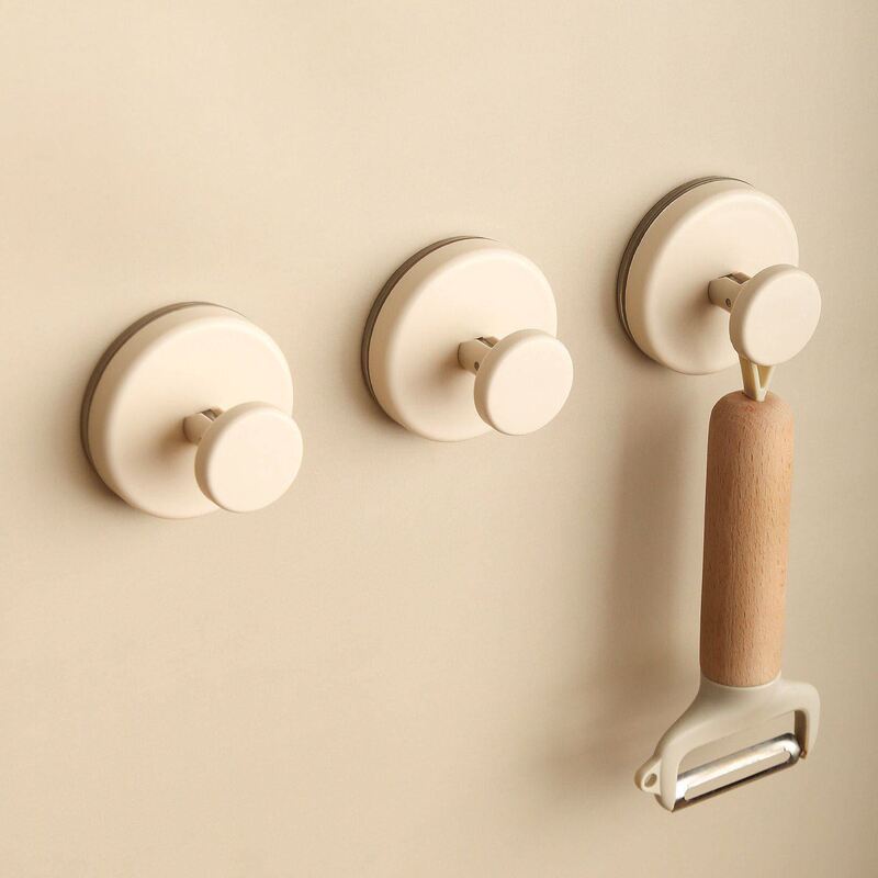 Vacuum Suction Cup Hook, No-Drill, Strong Load-Bearing, Door-Hanging Towel and Clothes Hook, Kitchen Dormitory Traceless Adhesive Hook