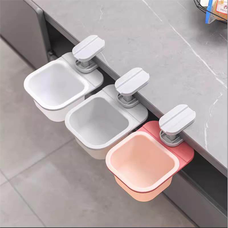 Under-The-Desk Movable Hidden Rotating Trash Bin for Desk, Hanging Table-Side Storage Bin, Mini Small Size Under-The-Desk Movable Hidden Rotating Trash Bin for Desk, Hanging Table-Side Storage Bin, Mini Small Size