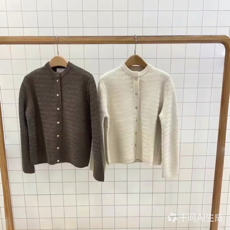 Elemental Natural Domestic Winter Women's Goat Wool Knitted Round Neck Cardigan Sweater K0233Kj01 Elemental Natural Domestic Winter Women's Goat Wool Knitted Round Neck Cardigan Sweater K0233Kj01