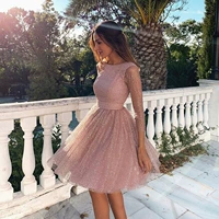 Летнее модное платье, лонгслив с круглым воротником, Aliexpress, wish