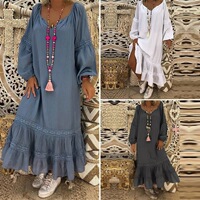 AliExpress hot sale Ebay Amazon wish hot style long sleeve round neck loose dress new style
