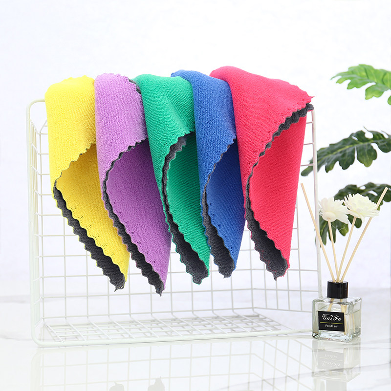 Household dishcloth kitchen degreasing fiber tablecloth thickened water absorbent non-hairy rag household cleaning towel