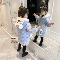 Girls cotton padded clothing 2021 Winter new foreign childrens down cotton padded jacket