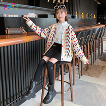 Girls Knitted Cardigan 2021 New style Girl Spring and Autumn Dress Sweater Children Autumn Winter Coats