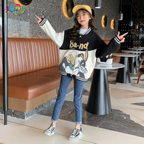 Girl plus velvet coat autumn winter 2021 foreign girl jacket children autumn coat