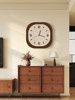 2024 New Retro Clock Wall Clock Living Room Light Luxury Dining Room Decoration Silent Bedroom Punch-Free Creative Wall Clock
