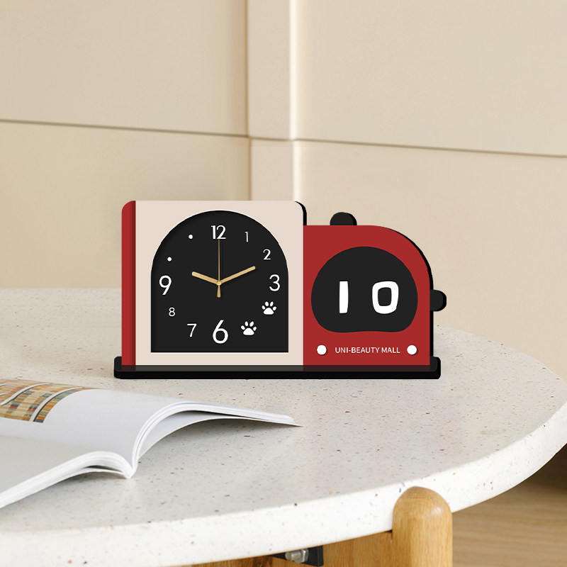 2025 New Simple Desk Clock Living Room Clock Creative Clock Desktop Clock Home Light Luxury High-End Clock