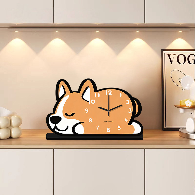 Cute Corgi-Shaped Desk Clock, Creative Desktop Clock, Home Decoration Ornament, 2026 New Model Decorative Clock