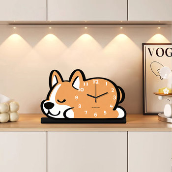 Cute Corgi-Shaped Desk Clock, Creative Desktop Clock, Home Decoration Ornament, 2026 New Model Decorative Clock
