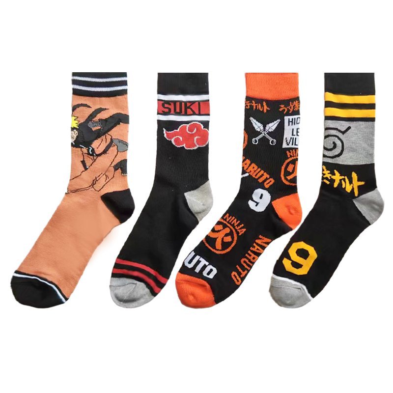 European and American Style Naruto Mid-Calf Socks for Spring and Autumn, Winter Socks for Men, Women, Older Children, College Students, Trendy and Unique Anime Socks for Boys and Adults