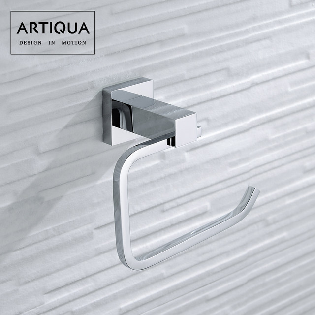 Artiqua All-Copper Tissue Holder Square Toilet Paper Holder Roll Dispenser with Cover Dustproof Premium Bathroom Accessory