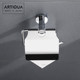 Artiqua All-Copper Tissue Holder Square Toilet Paper Holder Roll Dispenser with Cover Dustproof Premium Bathroom Accessory